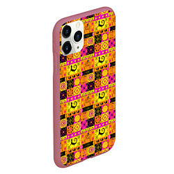 Чехол iPhone 11 Pro матовый Colored patterned ornament, цвет: 3D-малиновый — фото 2