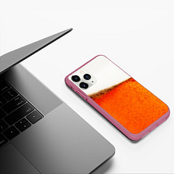 Чехол iPhone 11 Pro матовый Тёмное пиво, цвет: 3D-малиновый — фото 2