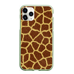 Чехол iPhone 11 Pro матовый Текстура жирафа, цвет: 3D-салатовый