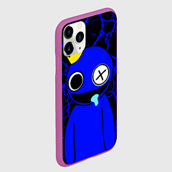 Чехол iPhone 11 Pro матовый Радужные друзья - персонаж Синий, цвет: 3D-фиолетовый — фото 2