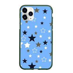Чехол iPhone 11 Pro матовый Звёзды на голубом фоне