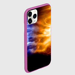 Чехол iPhone 11 Pro матовый Борьба двух стихий - лёд и пламя, цвет: 3D-фиолетовый — фото 2