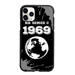 Чехол iPhone 11 Pro матовый На Земле с 1969: краска на темном