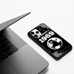 Чехол iPhone 11 Pro матовый На Земле с 1969: краска на темном, цвет: 3D-черный — фото 2
