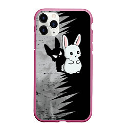 Чехол iPhone 11 Pro матовый Теневой зайка, цвет: 3D-малиновый