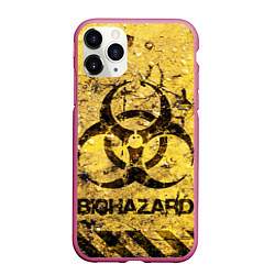 Чехол iPhone 11 Pro матовый Danger biohazard, цвет: 3D-малиновый