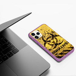 Чехол iPhone 11 Pro матовый Danger biohazard, цвет: 3D-фиолетовый — фото 2