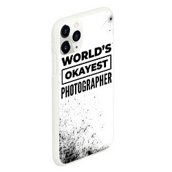 Чехол iPhone 11 Pro матовый Worlds okayest photographer - white, цвет: 3D-белый — фото 2