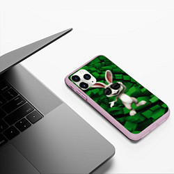 Чехол iPhone 11 Pro матовый Прикольный заяц в тёмных очках, цвет: 3D-розовый — фото 2