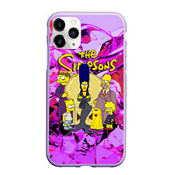 Чехол iPhone 11 Pro матовый The flighty Simpsons family, цвет: 3D-светло-сиреневый
