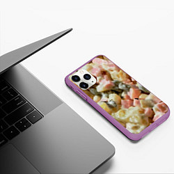 Чехол iPhone 11 Pro матовый Салат оливье, цвет: 3D-фиолетовый — фото 2