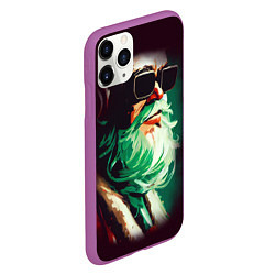 Чехол iPhone 11 Pro матовый DJ Santa, цвет: 3D-фиолетовый — фото 2