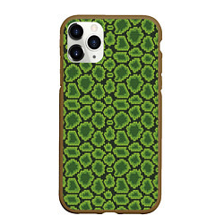 Чехол iPhone 11 Pro матовый Милитари кожа крокодила, цвет: 3D-коричневый