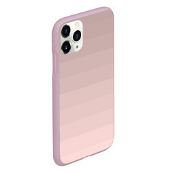 Чехол iPhone 11 Pro матовый Монохромный полосатый розовато-бежевый, цвет: 3D-розовый — фото 2