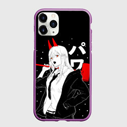 Чехол iPhone 11 Pro матовый Пауэр на черном фоне