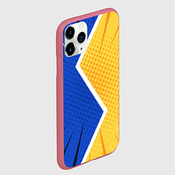 Чехол iPhone 11 Pro матовый Желто-синяя молния, цвет: 3D-малиновый — фото 2