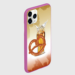 Чехол iPhone 11 Pro матовый Брецель с пивом, цвет: 3D-фиолетовый — фото 2