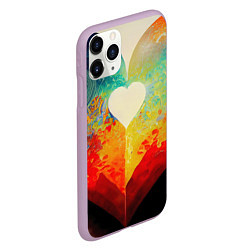 Чехол iPhone 11 Pro матовый Your heart, цвет: 3D-сиреневый — фото 2