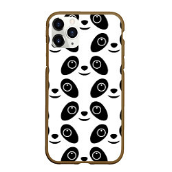 Чехол iPhone 11 Pro матовый Panda bing dun dun, цвет: 3D-коричневый