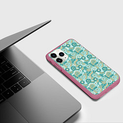 Чехол iPhone 11 Pro матовый Узор этнический гранж, цвет: 3D-малиновый — фото 2