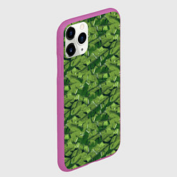Чехол iPhone 11 Pro матовый Милитари перо двухцветное, цвет: 3D-фиолетовый — фото 2