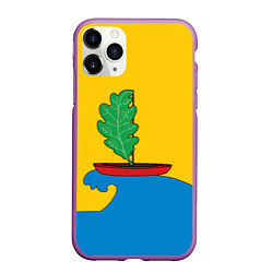 Чехол iPhone 11 Pro матовый Герб Пижанского района, цвет: 3D-фиолетовый