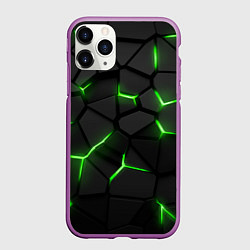 Чехол iPhone 11 Pro матовый Green neon steel, цвет: 3D-фиолетовый