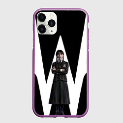 Чехол iPhone 11 Pro матовый Wednesday - значит W, цвет: 3D-фиолетовый