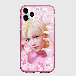 Чехол iPhone 11 Pro матовый Felix anime, цвет: 3D-малиновый