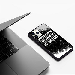 Чехол iPhone 11 Pro матовый Worlds okayest accountant - dark, цвет: 3D-черный — фото 2