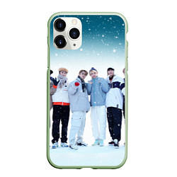 Чехол iPhone 11 Pro матовый Stray Kids winter, цвет: 3D-салатовый