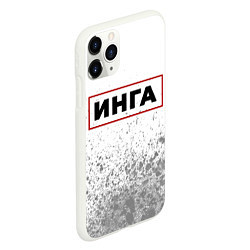 Чехол iPhone 11 Pro матовый Инга - в красной рамке на светлом, цвет: 3D-белый — фото 2