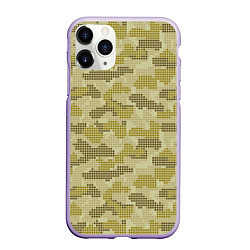 Чехол iPhone 11 Pro матовый Милитари точка круглая, цвет: 3D-светло-сиреневый