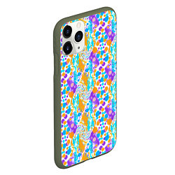 Чехол iPhone 11 Pro матовый Акварельные брызги, цвет: 3D-темно-зеленый — фото 2