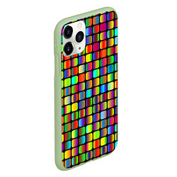 Чехол iPhone 11 Pro матовый Квадраты градиент, цвет: 3D-салатовый — фото 2