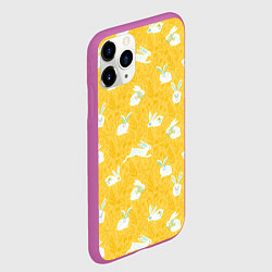 Чехол iPhone 11 Pro матовый Кролики на пшеничном поле, цвет: 3D-фиолетовый — фото 2