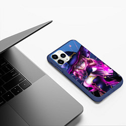 Чехол iPhone 11 Pro матовый Genshin Impact Лиза, цвет: 3D-тёмно-синий — фото 2