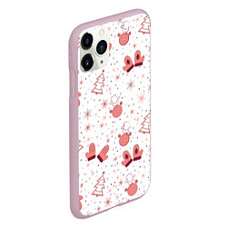 Чехол iPhone 11 Pro матовый Зимнее розовое настроение, цвет: 3D-розовый — фото 2
