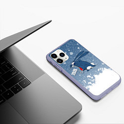 Чехол iPhone 11 Pro матовый Напряженный зайка, цвет: 3D-светло-сиреневый — фото 2