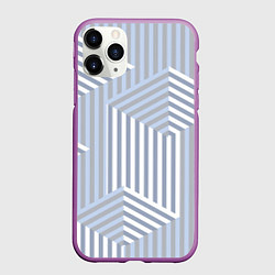 Чехол iPhone 11 Pro матовый Строгий геометрический узор, цвет: 3D-фиолетовый