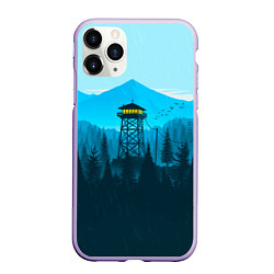 Чехол iPhone 11 Pro матовый Firewatch вечер, цвет: 3D-светло-сиреневый
