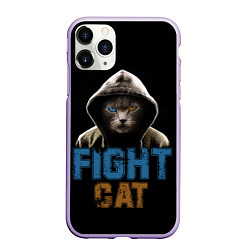 Чехол iPhone 11 Pro матовый Бойцовский клуб : бойцовский кот, цвет: 3D-светло-сиреневый