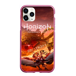 Чехол iPhone 11 Pro матовый Horizon forbidden west burning shores dlc, цвет: 3D-малиновый