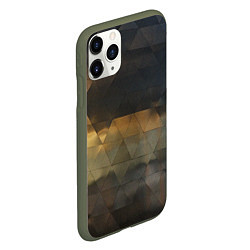 Чехол iPhone 11 Pro матовый Природное отражение в стеклянной абстракции, цвет: 3D-темно-зеленый — фото 2
