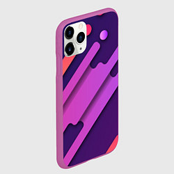 Чехол iPhone 11 Pro матовый Объемная абстракция, цвет: 3D-фиолетовый — фото 2