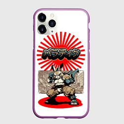 Чехол iPhone 11 Pro матовый Кролик уличный боец, цвет: 3D-фиолетовый
