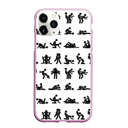 Чехол iPhone 11 Pro матовый Позы секса из камасутры, цвет: 3D-розовый