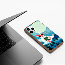 Чехол iPhone 11 Pro матовый Кролик в очках и с лимонадом, цвет: 3D-коричневый — фото 2