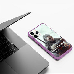 Чехол iPhone 11 Pro матовый Ведьмак 3 дикая охота, цвет: 3D-фиолетовый — фото 2