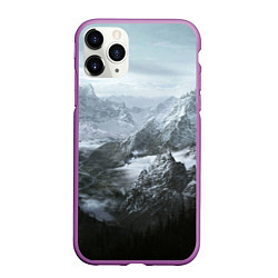 Чехол iPhone 11 Pro матовый Природа Скайрима, цвет: 3D-фиолетовый